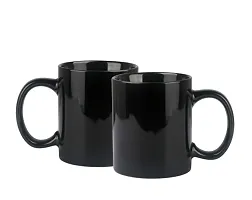 Wings Mart Ceramic Black Coffee Mug | Glossy Black Mug |Plain Ceramic Mug| 330 ml,| Gift for Boy Friend ,Kids Gift for Kids, Brother, Gift for Girlfriend, Boyfriend, Husband, Wife (Black Pack of 2)-thumb2