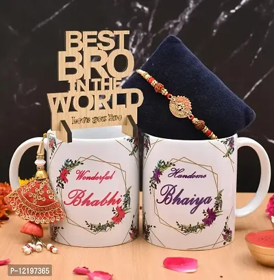 The Click India Rakhi Gift for Brother and Bhabhi- Bhaiya Bhabhi Rakhi Mug Set | Rakhi Mug Combo Set Gifts for Bhai Bhabhi On Raksha bandhan Festival/ Rakhi Gift for Bhaiya Bhabhi-thumb0