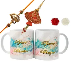 The Click India Ceramic Bhaiya Bhabhi Rakhi Mug Set for Raksha bandhan| ""Bhaiya Bhabhi"" Printed Rakhi Mug Combo Gifts for Bhaiya Bhabhi| Rakhi Mug for Brother- Rakhi Gifts for Bhai Bhabhi (BBR-20)-thumb1