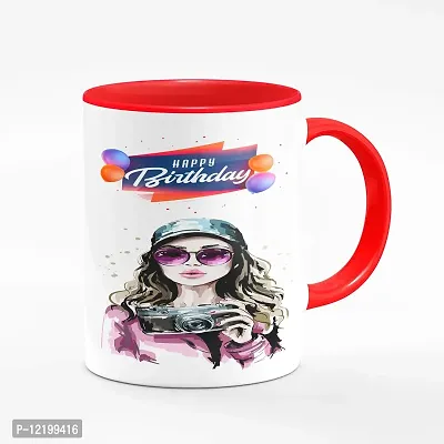 The Click India Printed Ceramic Mug Best Gift for Girls, Girlfriend, Brother, Husband, Boyfriend, Wife, Boys 325 ml (Coffee Mug for Birthday Gift red ton 86)