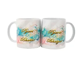 The Click India Ceramic Bhaiya Bhabhi Rakhi Mug Set for Raksha bandhan| ""Bhaiya Bhabhi"" Printed Rakhi Mug Combo Gifts for Bhaiya Bhabhi| Rakhi Mug for Brother- Rakhi Gifts for Bhai Bhabhi (BBR-20)-thumb2