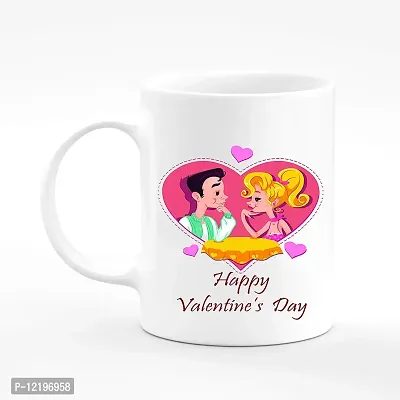 The Click India Valentine Day Beautiful Love Quote Colourful Ceramic Coffee/Milk/Tea Mug 330ml Gift for Boyfriend,Girlfriend,Fiance,Wife,Husband,Fiancee,Girls,Boys (Couple in Heart Shape)