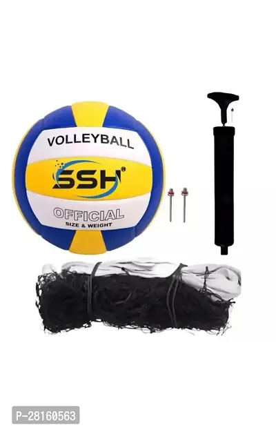 SSH VOLLEYBALL WITH PUMP AND NYLON NET (PACK OF 1)