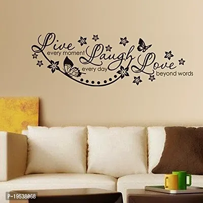 Printaart Live Laugh and Love Family Wall Sticker (PVC Vinyl 60 cm x 44 cm Black)-thumb0