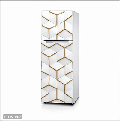 Printaart 3D White Line Fridge Sticker Wallpaper Warp Skin Decals Large Vinyl 160 x 60 cm