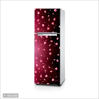 Printaart 3D Love Heart Wallpaper Fridge Sticker 3D Background Decorative Refrigerator Door Sticker PVC Vinyl (160 cm x 60 cm or 62 X 24 Inches)