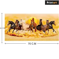 Printaart Inpirational Home Vastu 7 Running Horses Poster for Living Bed Room Office Space PVC Vinyl (Size - 16 X 32 Inches/ 40 cm X 80 cm)-thumb1