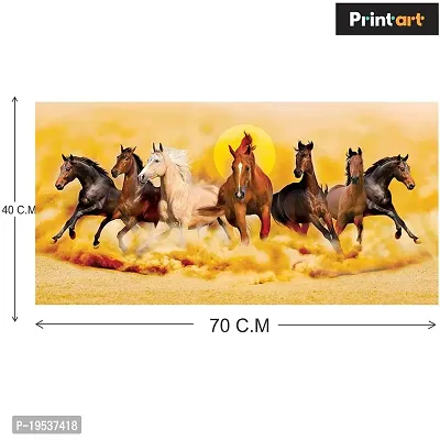 Printaart Inpirational Home Vastu 7 Running Horses Poster for Living Bed Room Office Space PVC Vinyl (Size - 16 X 32 Inches/ 40 cm X 80 cm)-thumb2