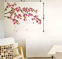 Printaart Sakura Cherry Blossom Wall Sticker (PVC Vinyl 70 cm x 50 cm Multicolour) (5726)-thumb1