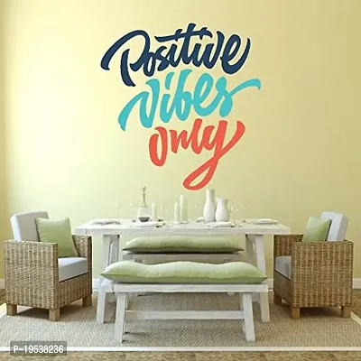 Printaart Positive Vibes Only Wall Sticker (PVC Vinyl 60 cm x 70 cm Multicolour)