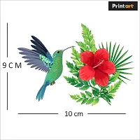 Printaart Beautiful PVC Vinyl Switch Board Flower and Birds Animal Botanical Themed Wall Art Sticker (30 x 30 cm Multicolour Pack of 8)-thumb1