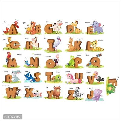 Printaart Alphabet Baby - Kids - Learning Education Nursery Pre School Kinder Garden(Childrens Room Decor Stickers)(Multicolour 60 X 40 cm)