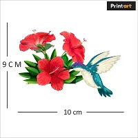 Printaart Flower Wall Art Switch Panel Board Sticker and Birds ( 30 x 30 ) cm Multicolour Pack of 8 Sticker-thumb1