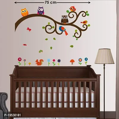 Printaart 7260 StickersKart Wall Stickers Baby Room Birds and Flowers Decor (Wall Covering Area: 75cm x 80cm(Multicolor)-thumb3