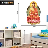 Printaart Creative 3D Animated Lord Buddha Wall Sticker for Kids for Living Bed Room Office Space PVC Vinyl (65 cm x 50 cm)-thumb1