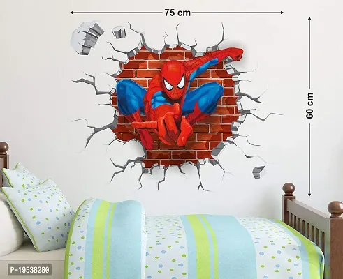 Printaart Spiderman Super Hero Cartoon Wall Sticker (PVC Vinyl 60 cm x 90 cm x 1 cm Multicolour)-thumb2