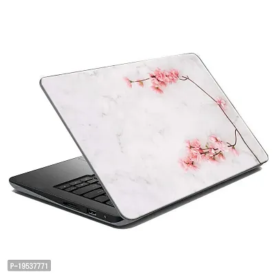 Printaart Pink Branch Flower Beautiful Wallpaper Sticker Decals Vinyl for Laptop Skin PVC Vinyl Laptop Decal 17 Inch