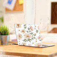 Printaart Artistic White Flower Wallpaper Sticker Decals Vinyl for Laptop Skin PVC Vinyl Laptop Decal 17 Inch-thumb1