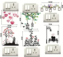 Printaart Vinyl Love Heart Switch Board Wall Sticker And Decal for Living Room Bedroom Office (Standard Multicolour) - Pack of 6-thumb1