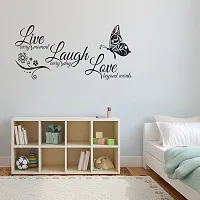 Printaart Live Laugh Love Art Quotes Wall Decals Motivational Live Laugh Love Wall Stickers Vinyl Sayings Words Butterfly Wall Decor Removable DIY Wall Sign Mural for Bedroom Living Room Home Decoration-thumb2