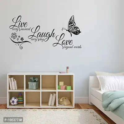 Printaart Live Laugh Love Art Quotes Wall Decals Motivational Live Laugh Love Wall Stickers Vinyl Sayings Words Butterfly Wall Decor Removable DIY Wall Sign Mural for Bedroom Living Room Home Decoration-thumb3