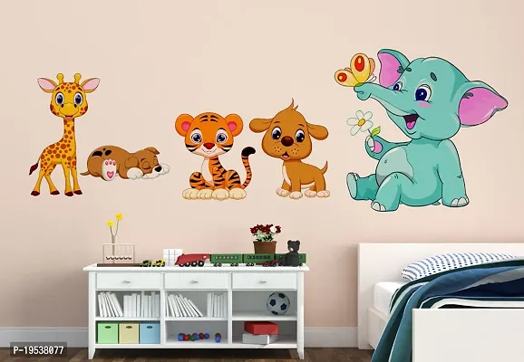 Printaart Orange and Orchid Vinyl Polyvinyl chloride Cartoons Animals Wall Sticker 10 x 1 x 12 Inches