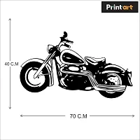 Printaart 3D Bullet Bike Wall Sticker (PVC Vinyl 70 cm x 40 cm Black)-thumb1