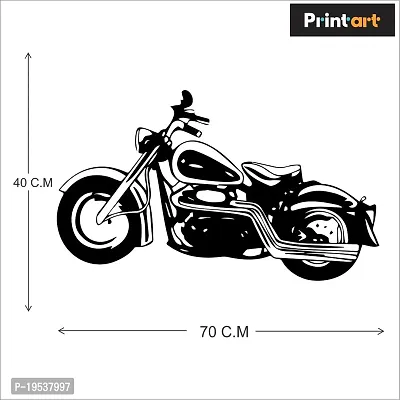 Printaart 3D Bullet Bike Wall Sticker (PVC Vinyl 70 cm x 40 cm Black)-thumb2