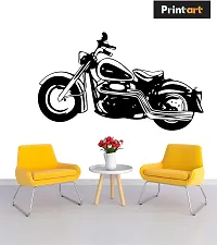 Printaart 3D Bullet Bike Wall Sticker (PVC Vinyl 70 cm x 40 cm Black)-thumb2