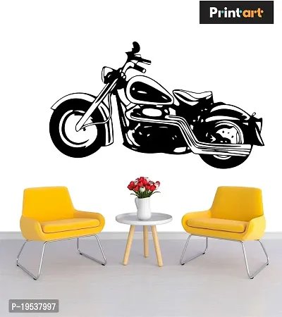 Printaart 3D Bullet Bike Wall Sticker (PVC Vinyl 70 cm x 40 cm Black)-thumb3