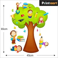 Printaart Cute Educational Tree Wall Stickers Kids Room And Living Room Decor Bedroom Office (Study Tree) 45 cm x 30 cm Multicolour)-thumb1