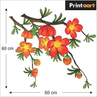 Printaart Animated Floral Branch with Realistic Flowers Kids Room And Living Room Decor Bedroom Office (Study Tree) 50 cm x 40 cm Multicolour)-thumb1