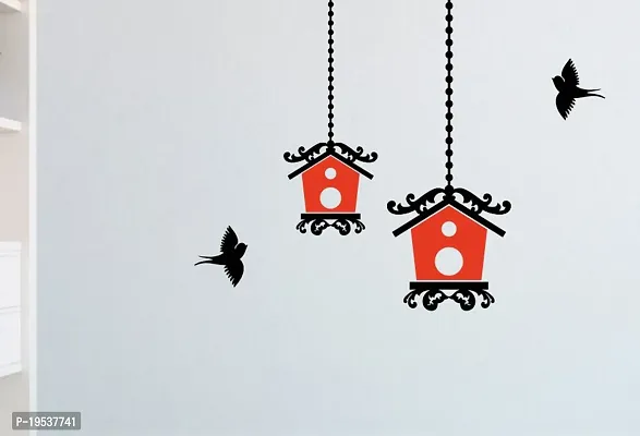 Printaart Wall-Ons Birdhouse Decal PVC Vinyl Decorative Wall Stickers for Hall Living And Bedrooms UV Printed Eco-Solvent Ink DIY Removable Peel and Stick Covers H 1 ft X W 2.5 ft