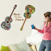 Printaart Guitar n Music (Material - PVC Vinyl Matte Finish Wall Coverage Area - Height 75cm X Width 130cm) (Pack of 1) Wall Sticker-thumb2