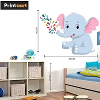 Printaart Cute Elephant Wall Sticker for Kids Room And Living Room Decor Bedroom Office (PVC Vinyl 45 cm x 30 cm Black)-thumb1