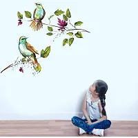 Printaart Ons Singing Nightingales Decal DIY Removable Peel and Stick UV Printed Wall Sticker Home Decor Vinyl (PVC Vinyl 70 cm x 50 cm) Multi-thumb1