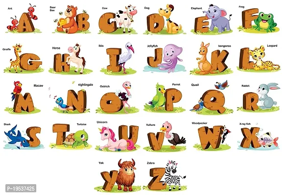 Printaart Artway Children Early Education Cartoon Alphabet Polyvinyl Chloride Wall Sticker (Multicolor)