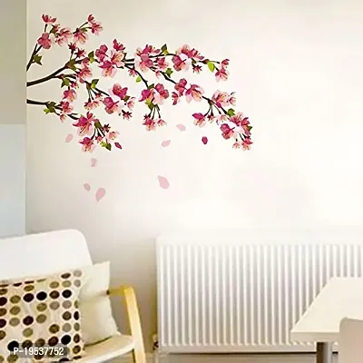 Printaart Sakura Cherry Blossom Wall Sticker (PVC Vinyl 70 cm x 50 cm Multicolour) (5726)