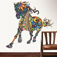 Printaart Running Horse with Art Wall Sticker (PVC Vinyl 90 cm x 60 cm)-thumb1