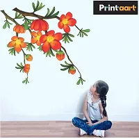 Printaart Animated Floral Branch with Realistic Flowers Kids Room And Living Room Decor Bedroom Office (Study Tree) 50 cm x 40 cm Multicolour)-thumb2