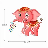 Printaart Animated 3D Jurrasic Kids Elephant Wall Sticker Best Suited for Children Living Room (65 cm x 50 cm)-thumb1