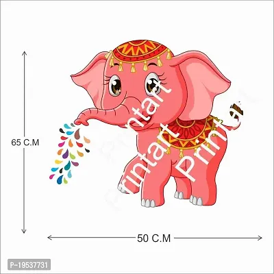 Printaart Animated 3D Jurrasic Kids Elephant Wall Sticker Best Suited for Children Living Room (65 cm x 50 cm)-thumb2