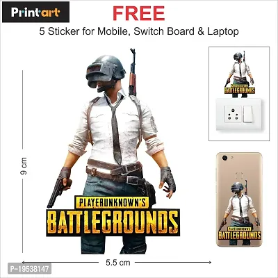 Printaart 3D Vinyl PUBG Wall Switch Board Bike Sticker Wall Poster for Living Room Bedroom (60 x 40 cm Multicolou)-thumb3