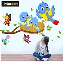 Printaart Cute Birds and Butterfly Wall Sticker for Kids Room And Living Room Decor Bedroom Office (PVC Vinyl 45 cm x 30 cm Multicolour)-thumb2