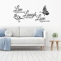 Printaart Live Laugh Love Art Quotes Wall Decals Motivational Live Laugh Love Wall Stickers Vinyl Sayings Words Butterfly Wall Decor Removable DIY Wall Sign Mural for Bedroom Living Room Home Decoration-thumb1