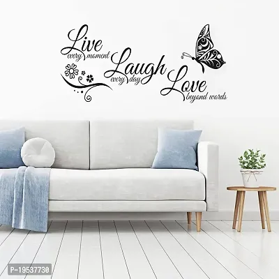 Printaart Live Laugh Love Art Quotes Wall Decals Motivational Live Laugh Love Wall Stickers Vinyl Sayings Words Butterfly Wall Decor Removable DIY Wall Sign Mural for Bedroom Living Room Home Decoration-thumb2