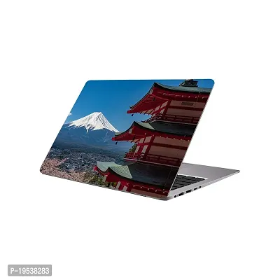 Printaart Hut on Mountain Wallpaper Sticker Decals Vinyl for Laptop Skin PVC Vinyl Laptop Decal 17 Inch-thumb0