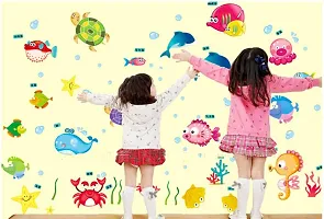 PrintaartStickersKart Wall Stickers Underwater Creatures Baby Room (Multi-Colour)-thumb2