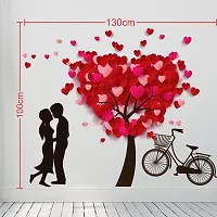 Printaart Couple with Heart Tree Wall Sticker (PVC Vinyl 130 cm x 100 cm)-thumb1