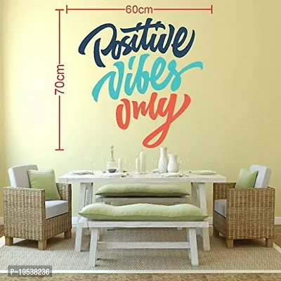 Printaart Positive Vibes Only Wall Sticker (PVC Vinyl 60 cm x 70 cm Multicolour)-thumb2